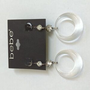 3/$20🌟 NEW bebe Crystal and Open Lucite Circle Drop Earrings